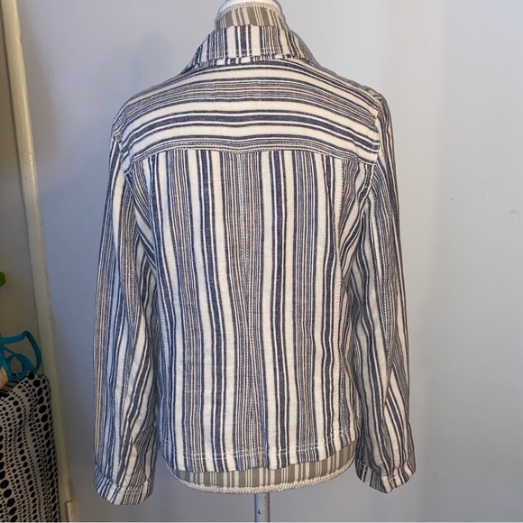 Linen One-Button Blazer Jacket Medium Petite - Picture 8 of 11